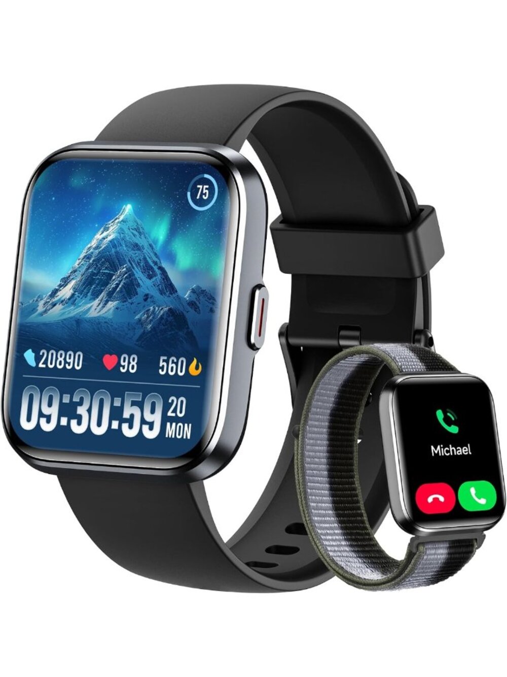 1.8" Smart Fitness Watch for Men & Women, Call/Message Alerts, Heart Rate